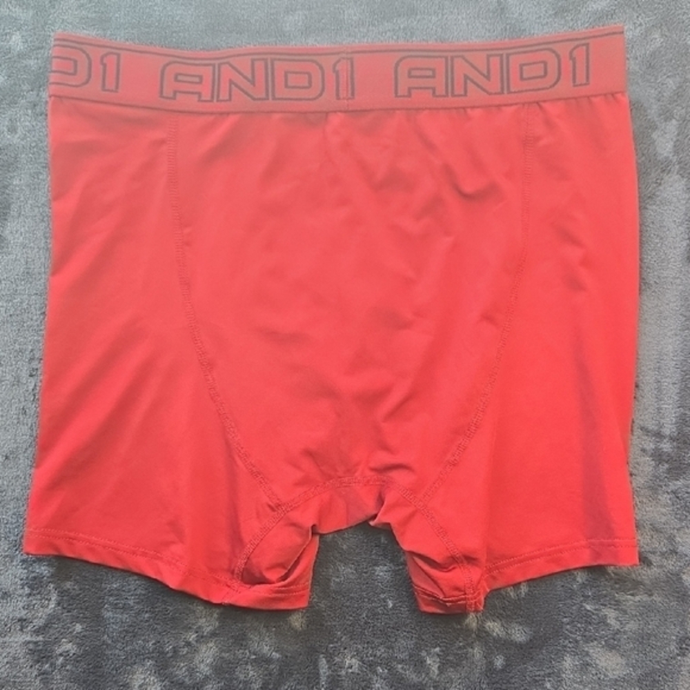 AND1 Red Athletic Boxer Briefs Elastic Waistband - Picture 5 of 5